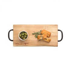 T&G Rustic Hevea Board W/Cast Iron Handles