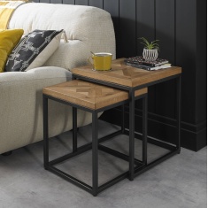 Vancouver Rustic Oak Nest Of Tables Vancouver Rustic Oak Nest Of Tables