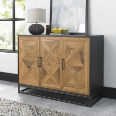 Vancouver Rustic Oak & Peppercorn Narrow Sideboard