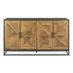 Vancouver Rustic Oak & Peppercorn Wide Sideboard