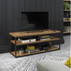 Vancouver Rustic Oak Open Entertainment Unit