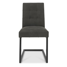 Vancouver Upholstered Cantilever Chair - Dark Grey Fabric (Pair)
