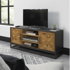 Vancouver Rustic Oak & Peppercorn Entertainment Unit