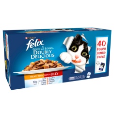 Felix As Good As It Looks Doubly Delicious Meat Cat Food - 40 x 100g Felix As Good As It Looks Doubly Delicious Meat Cat Food - 40 x 100g