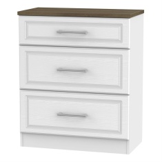 Kent 3 Drawer Deep Chest - White Ash & Oak