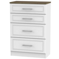 Kent 4 Drawer Deep Chest - White Ash & Oak Kent 4 Drawer Deep Chest - White Ash & Oak