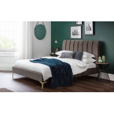 Julian Bowen Deco Scalloped Velvet Bed Frame Julian Bowen Deco Scalloped Velvet Bed Frame