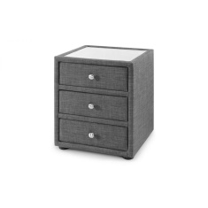 Julian Bowen Sorrento 3 Drawer Linen Bedside Table