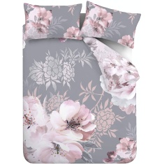 Catherine Lansfield Dramatic Floral Grey Duvet Set