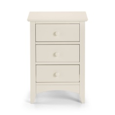 Julian Bowen Cameo 3 Drawer Bedside Chest Stone White