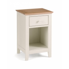 Julian Bowen Salerno 1 Drawer Bedside Ivory/Oak