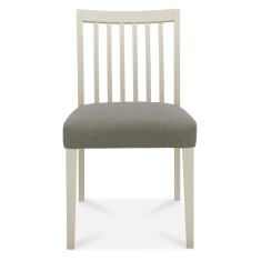 Brampton Grey Low Slat Back Fabric Chair (Pair)