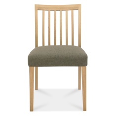 Brampton Oak Low Slat Back Fabric Chair (Pair)