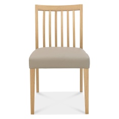 Brampton Oak Low Slat Back Grey Bonded Leather Chair (Pair)