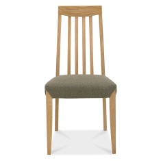 Brampton Oak Slat Back Fabric Chair (Pair)