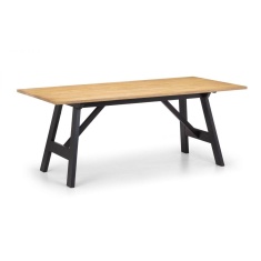 Julian Bowen 190cm Hockley Table - Black/Oak