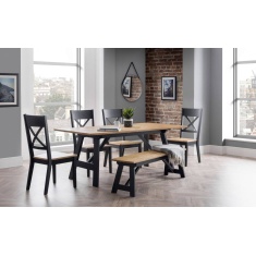 Julian Bowen Hockley Bench Black/Oak