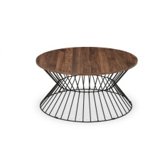 Julian Bowen Jersey Round Wire Coffee Table - Walnut