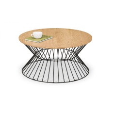 Julian Bowen Jersey Round Wire Coffee Table - Euro Oak