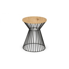 Julian Bowen Jersey Round Wire Lamp Table - Euro Oak