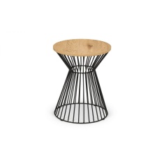 Julian Bowen Jersey Round Wire Lamp Table - Euro Oak