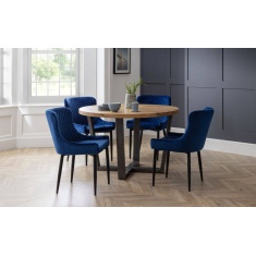 Julian Bowen Luxe Velvet Dining Chair - Blue
