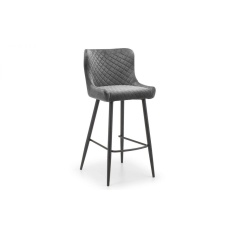 Julian Bowen Luxe Velvet Bar Stool - Grey