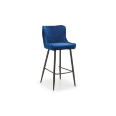 Julian Bowen Luxe Velvet Bar Stool - Blue