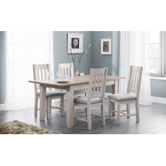 Julian Bowen Richmond 140cm/180cm Extending Dining Table - Elephant Grey/Pale Oak