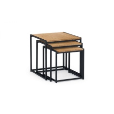 Julian Bowen Tribeca Nest Of 3 Tables - Euro Oak