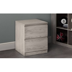 Julian Bowen Jupiter 2 Drawer Bedside - Grey Oak