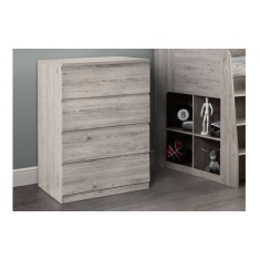 Julian Bowen Jupiter 4 Drawer Chest- Grey Oak