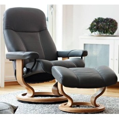 Stressless Consul Chair With Classic Base Stressless Consul Chair With Classic Base