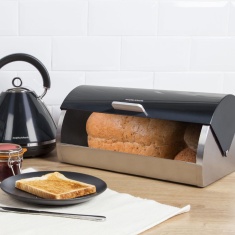 Morphy Richards Accents Bread Bin Roll Top Black