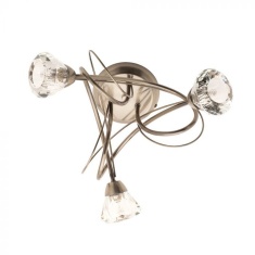BHS Marianne 3 Light Ceiling Light - Antique Brass/Clear