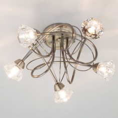 BHS Marianne Flush Ceiling 5 Light Antique Brass