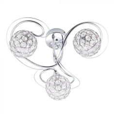 BHS Orianna Flush 3 Light Ceiling Light - Chrome/Clear