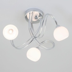 BHS Soni 3 Light Flush Ceiling Light - Chrome