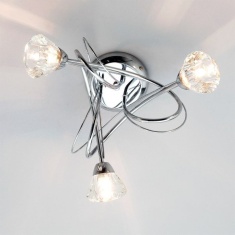 BHS Marianne Flush Ceiling 3 Light Chrome