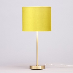 BHS Velvet Table Lamp Ochre & Brass