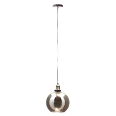 BHS Carter Industrial 1 Light Pendant Ceiling Light - Bronze Brass With Smoke