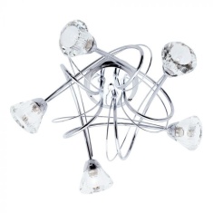 BHS Marianne 5 light Ceiling Light - Chrome/Clear