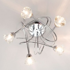 BHS Marianne Flush Ceiling 5 Light Chrome