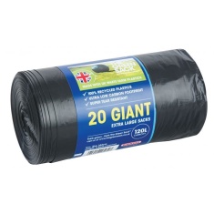 Bosmere Plain Top Giant 120L Refuse Sacks - XL x20