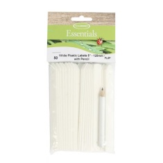 Tildenet Plastic Plant Labels - White, 125mm + Pencil Tildenet Plastic Plant Labels - White, 125mm + Pencil