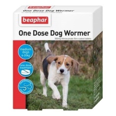 Beaphar One Dose Dog Wormer for Medium Dogs - 2 Tablets Beaphar One Dose Dog Wormer for Medium Dogs - 2 Tablets