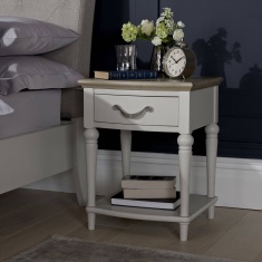 Montreal Nightstand - Grey Washed Oak & Soft Grey