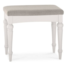 Montreal Soft Grey Stool With Fabric Upholstery - Pebble Grey