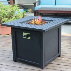 Woodlodge Penryn Black Gas Fire Pit Table