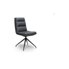 Nevada Swivel Dining Chair Black Frame Grey Seat Nevada Swivel Dining Chair Black Frame Grey Seat